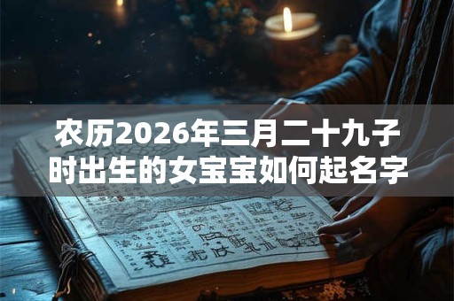 农历2026年三月二十九子时出生的女宝宝如何起名字好听，五行属什么