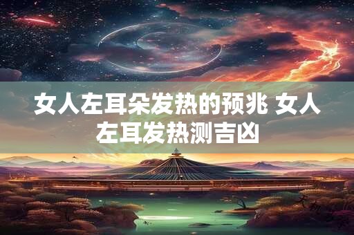 女人左耳朵发热的预兆 女人左耳发热测吉凶 女人左耳朵发热的预兆 女人左耳发热测吉凶