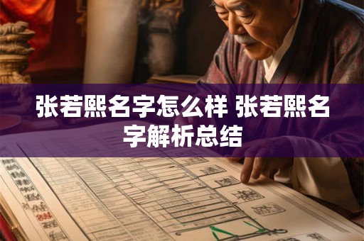 张若熙名字怎么样 张若熙名字解析总结