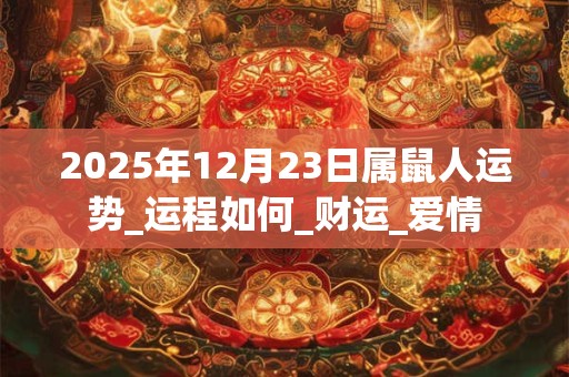 2025年12月23日属鼠人运势_运程如何_财运_爱情