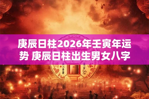 庚辰日柱2026年壬寅年运势 庚辰日柱出生男女八字命运 庚辰日柱2026年壬寅年运势 庚辰日柱出生男女八字命运