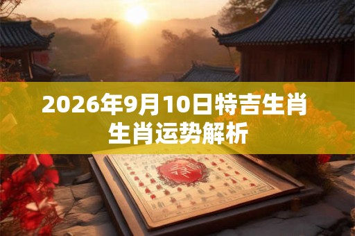 2026年9月10日特吉生肖 生肖运势解析