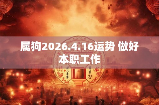 属狗2026.4.16运势 做好本职工作