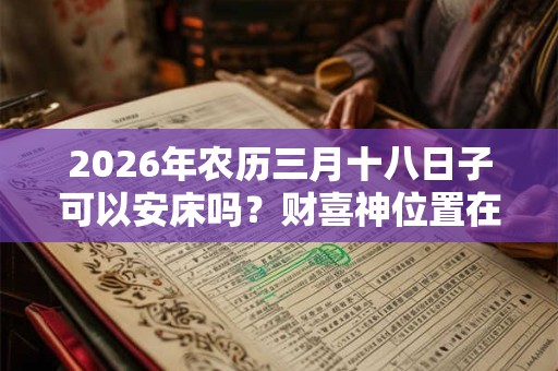 2026年农历三月十八日子可以安床吗？财喜神位置在哪？