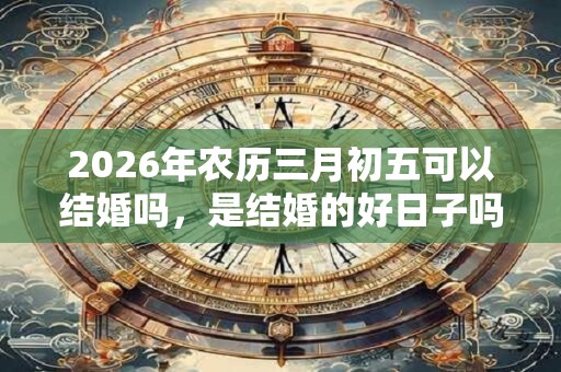 2026年农历三月初五可以结婚吗，是结婚的好日子吗？