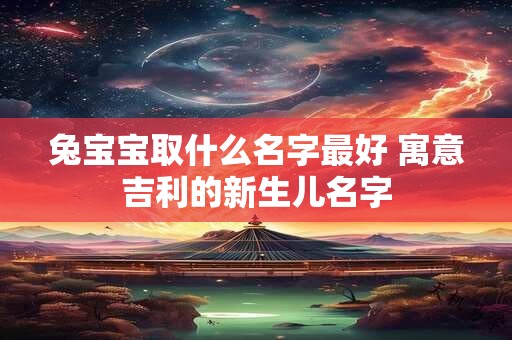 兔宝宝取什么名字最好 寓意吉利的新生儿名字