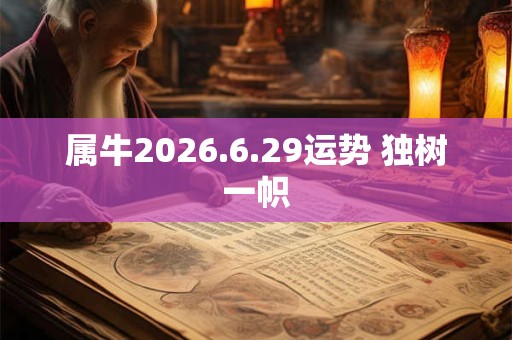 属牛2026.6.29运势 独树一帜