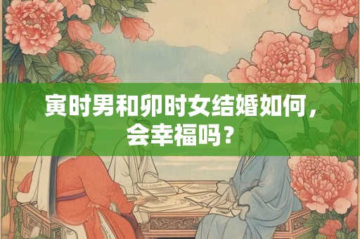 寅时男和卯时女结婚如何，会幸福吗？