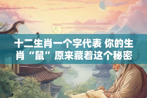 十二生肖一个字代表 你的生肖“鼠”原来藏着这个秘密！