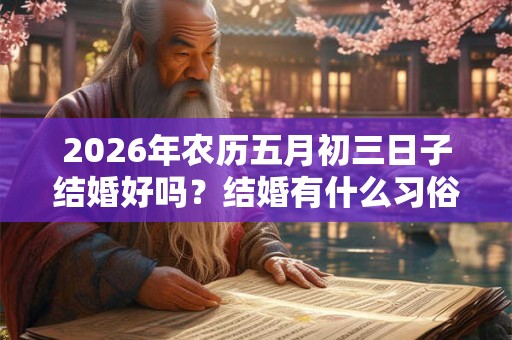 2026年农历五月初三日子结婚好吗？结婚有什么习俗？