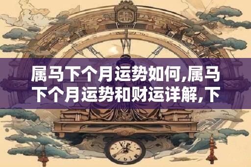 属马下个月运势如何,属马下个月运势和财运详解,下个月属马人运势查询