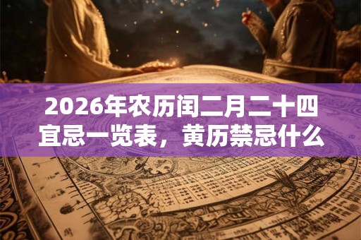 2026年农历闰二月二十四宜忌一览表，黄历禁忌什么？