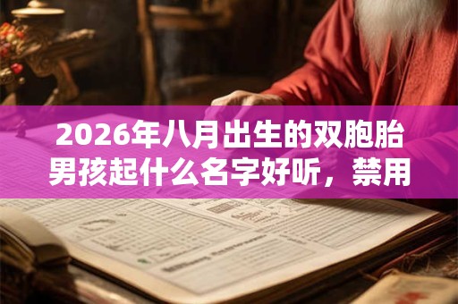2026年八月出生的双胞胎男孩起什么名字好听，禁用什么字