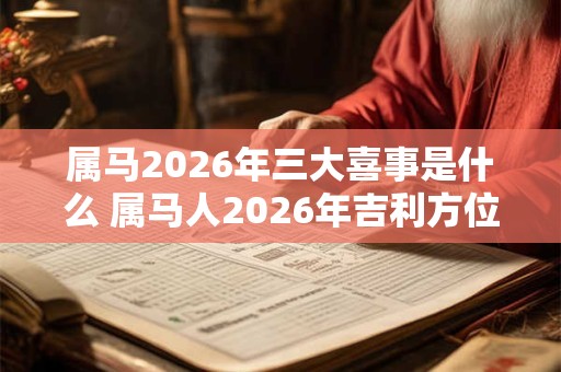 属马2026年三大喜事是什么 属马人2026年吉利方位