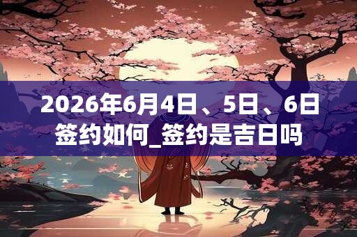 2026年6月4日、5日、6日签约如何_签约是吉日吗 2026年6月4日、5日、6日签约如何_签约是吉日吗