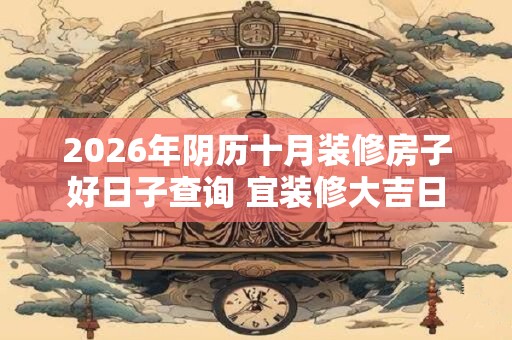 2026年阴历十月装修房子好日子查询 宜装修大吉日