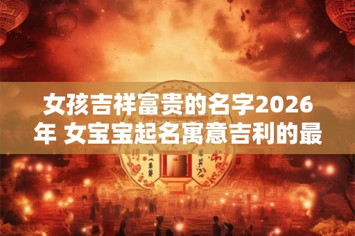 女孩吉祥富贵的名字2026年 女宝宝起名寓意吉利的最佳字