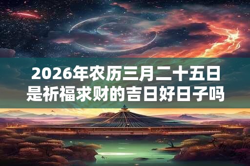 2026年农历三月二十五日是祈福求财的吉日好日子吗？