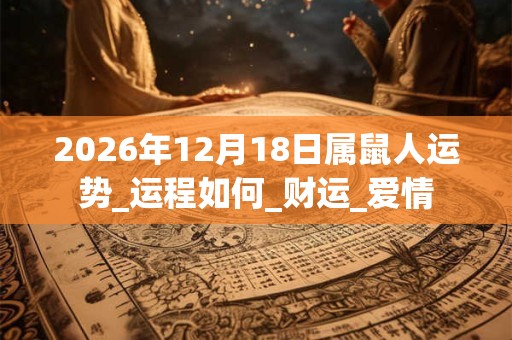 2026年12月18日属鼠人运势_运程如何_财运_爱情 2026年12月18日属鼠人运势_运程如何_财运_爱情