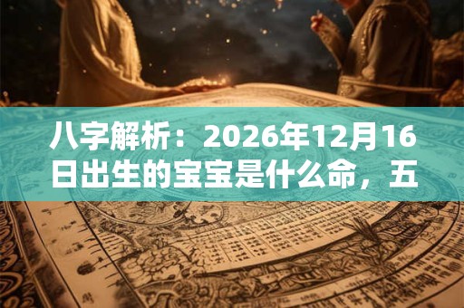 八字解析：2026年12月16日出生的宝宝是什么命，五行缺什么