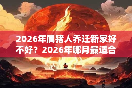 2026年属猪人乔迁新家好不好？2026年哪月最适合搬家入宅？