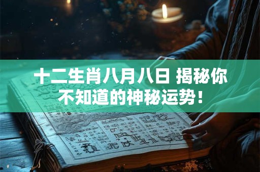 十二生肖八月八日 揭秘你不知道的神秘运势！