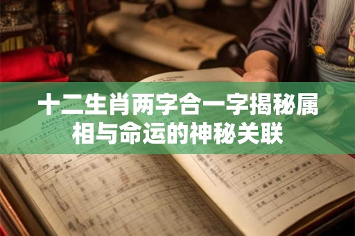 十二生肖两字合一字揭秘属相与命运的神秘关联