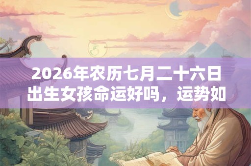 2026年农历七月二十六日出生女孩命运好吗，运势如何？