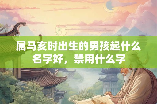属马亥时出生的男孩起什么名字好，禁用什么字