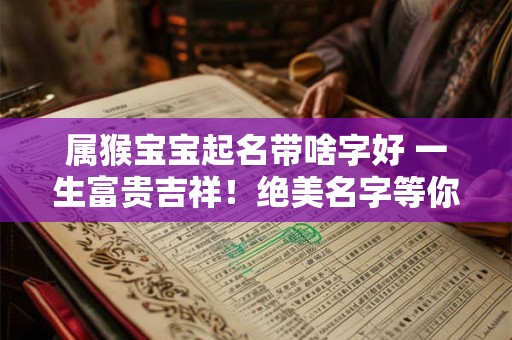属猴宝宝起名带啥字好 一生富贵吉祥！绝美名字等你来取！