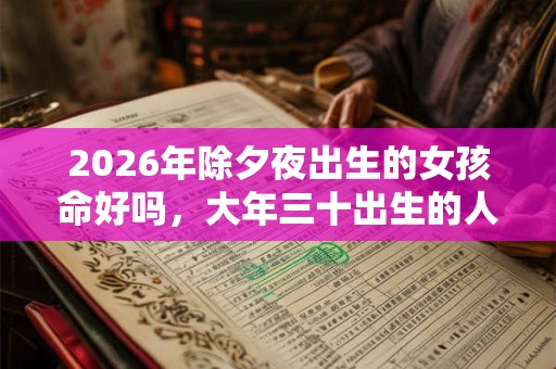 2026年除夕夜出生的女孩命好吗，大年三十出生的人命运