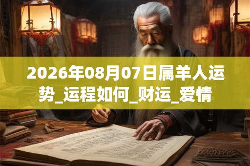 2026年08月07日属羊人运势_运程如何_财运_爱情
