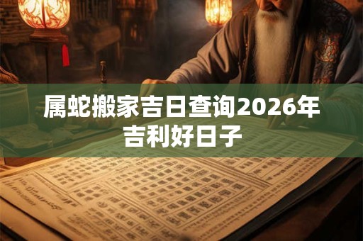 属蛇搬家吉日查询2026年吉利好日子