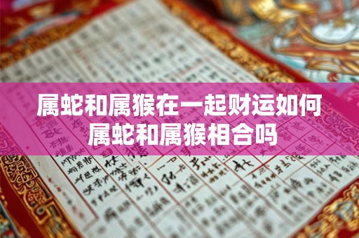 属蛇和属猴在一起财运如何 属蛇和属猴相合吗