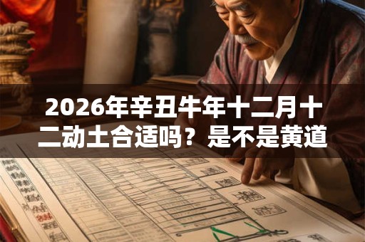 2026年辛丑牛年十二月十二动土合适吗？是不是黄道吉日？