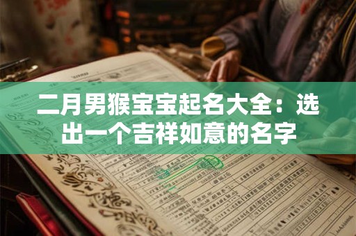 二月男猴宝宝起名大全：选出一个吉祥如意的名字