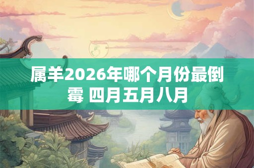 属羊2026年哪个月份最倒霉 四月五月八月 属羊2026年哪个月份最倒霉 四月五月八月
