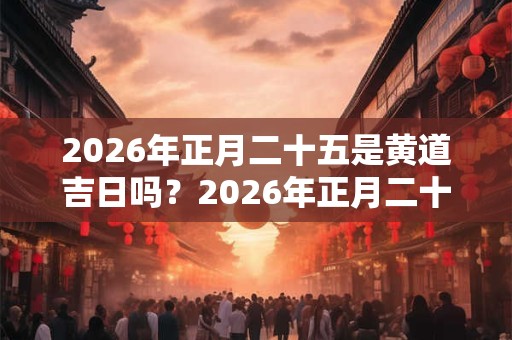 2026年正月二十五是黄道吉日吗？2026年正月二十五时辰吉凶？