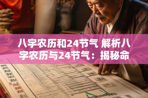 八字农历和24节气 解析八字农历与24节气:揭秘命运之谜 八字农历和24节气 解析八字农历与24节气:揭秘命运之谜