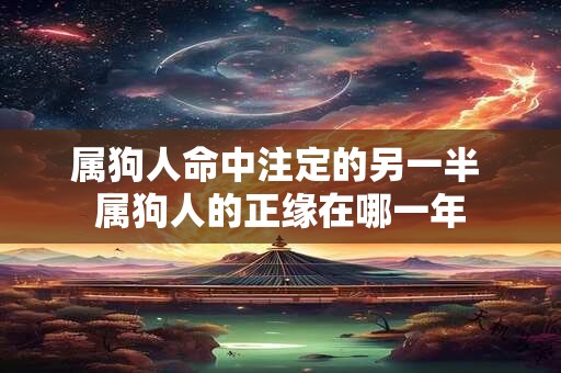 属狗人命中注定的另一半 属狗人的正缘在哪一年