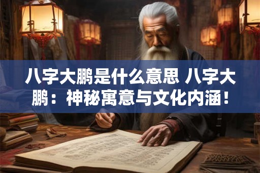 八字大鹏是什么意思 八字大鹏:神秘寓意与文化内涵! 八字大鹏是什么意思 八字大鹏:神秘寓意与文化内涵!