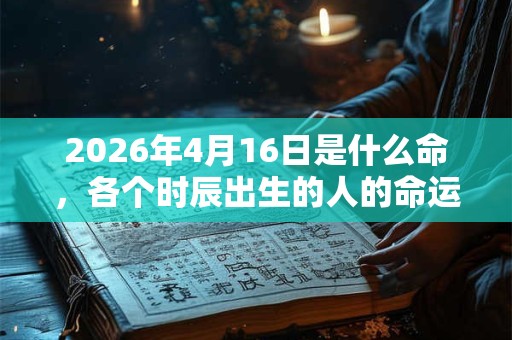 2026年4月16日是什么命,各个时辰出生的人的命运 2026年4月16日是什么命,各个时辰出生的人的命运