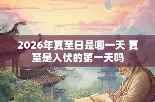 2026年夏至日是哪一天 夏至是入伏的第一天吗 2026年夏至日是哪一天 夏至是入伏的第一天吗