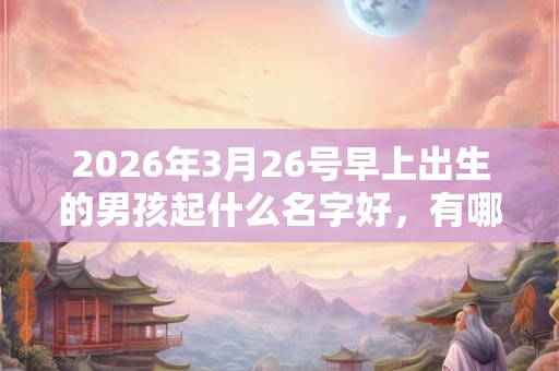 2026年3月26号早上出生的男孩起什么名字好,有哪些注意的问题? 2026年3月26号早上出生的男孩起什么名字好,有哪些注意的问题?