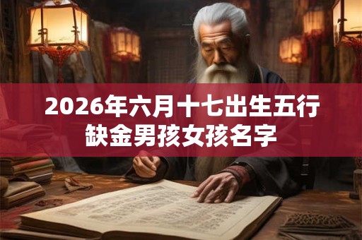2026年六月十七出生五行缺金男孩女孩名字