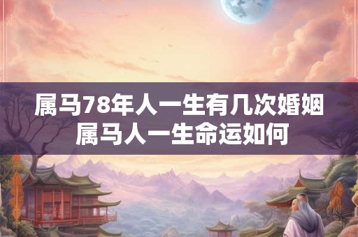 属马78年人一生有几次婚姻 属马人一生命运如何 属马78年人一生有几次婚姻 属马人一生命运如何