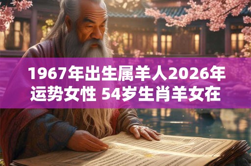 1967年出生属羊人2026年运势女性 54岁生肖羊女在2026年运气如何