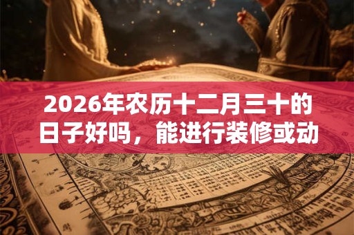 2026年农历十二月三十的日子好吗，能进行装修或动土事项吗？