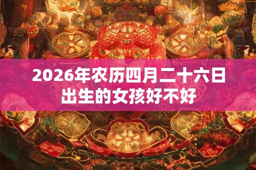 2026年农历四月二十六日出生的女孩好不好
