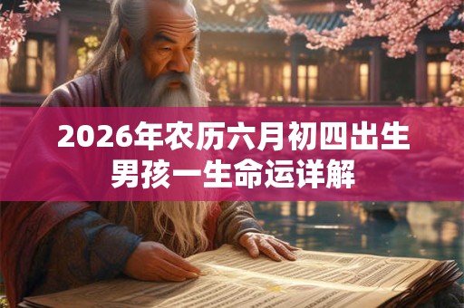 2026年农历六月初四出生男孩一生命运详解